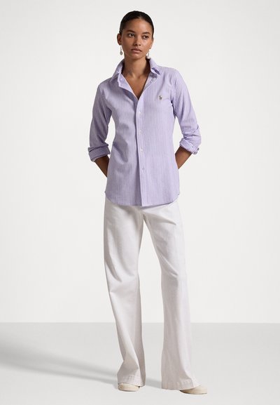 Polo Ralph Lauren LONG SLEEVE BUTTON FRONT  - Pogājama blūze - pure lilac/white