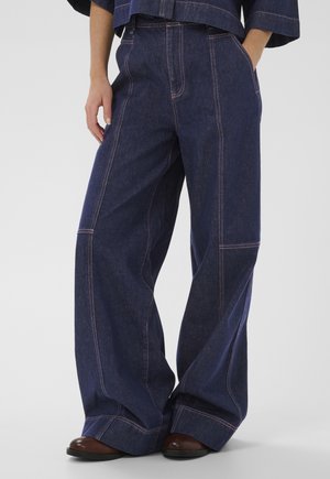 POSEY - Wide leg - dark blue denim