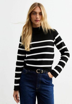 HIGH NECK STRIPED - Stickad tröja - black pattern