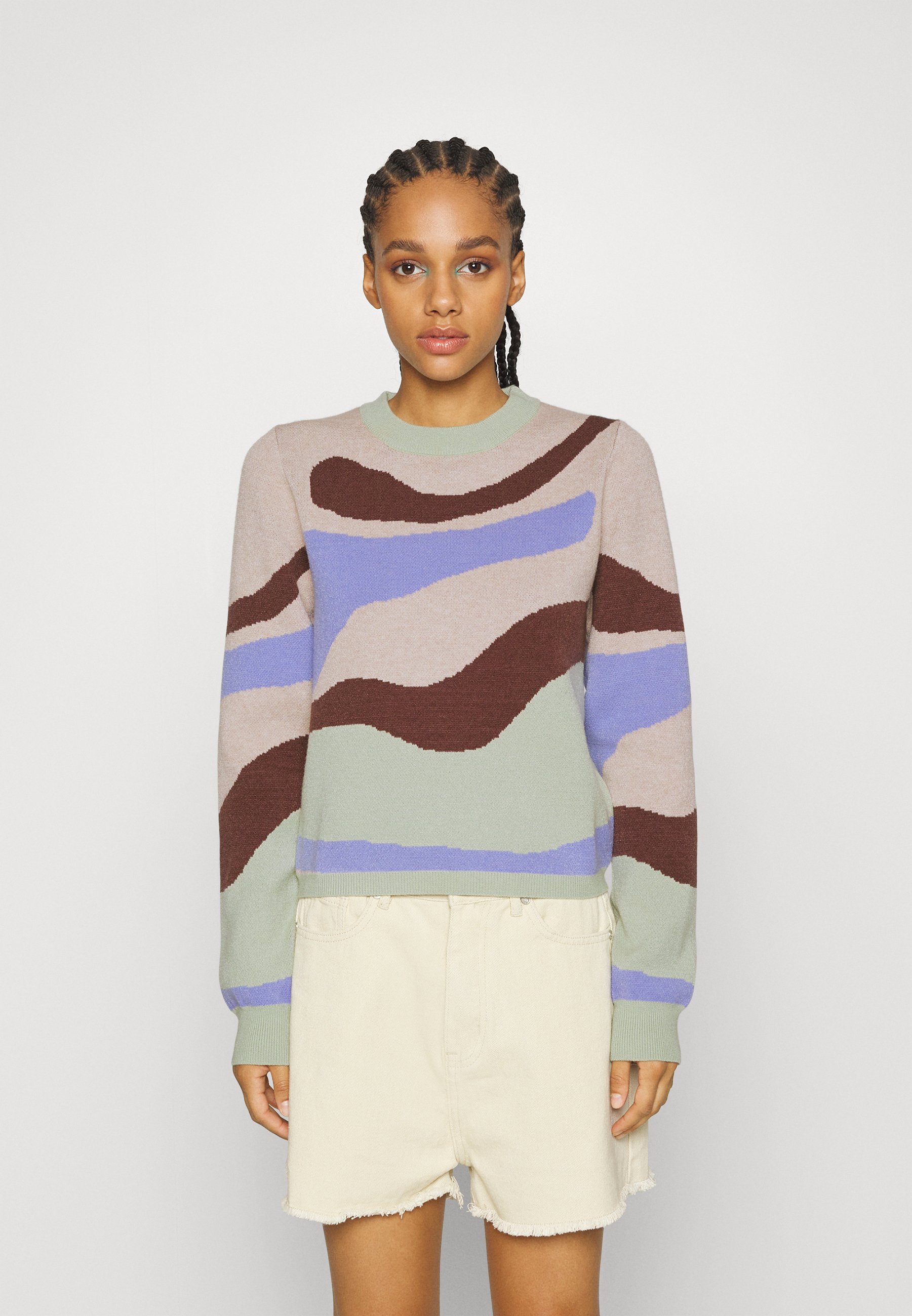 JJXX Jxsimone Space Dye – Maglione Lavorato A Maglia Donna, Crew Neck, Marca Danese