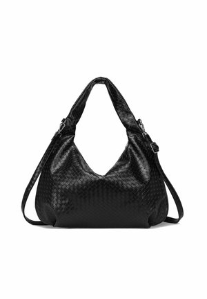 Steve Madden Marsupio Cintura In Vimini Effetto Weave – Nero, Taglia L Donna, Vita Regolabile, Chiusura Lampo