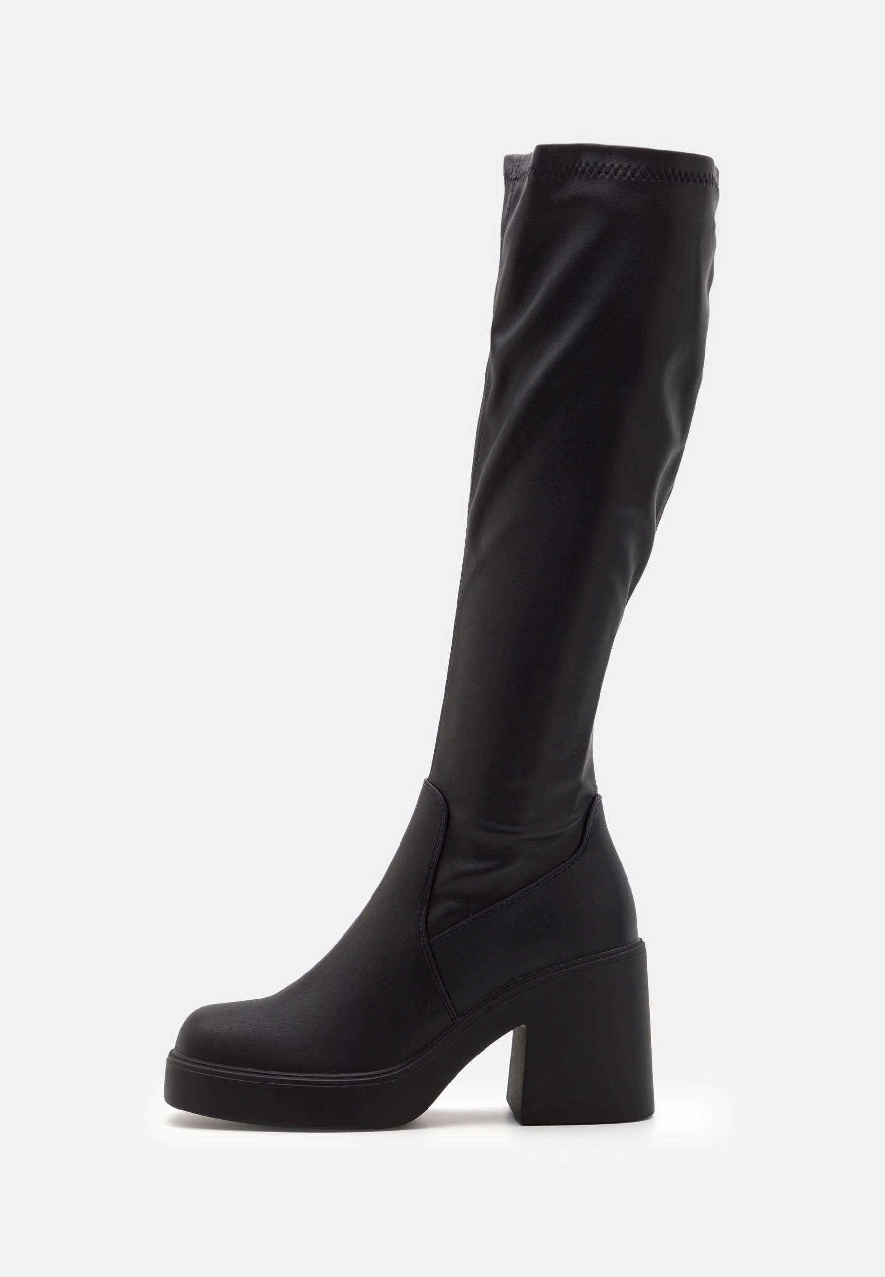 Wide Fit Overknee Stiefel Schwarz Blockabsatz Even&Odd Wide Fit