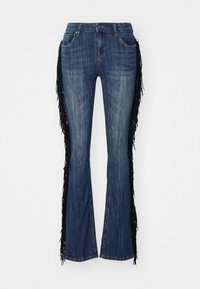 Jaded London DARK WASH FRINGE COOPER  - Bootcut piegriezuma džinsi - denim