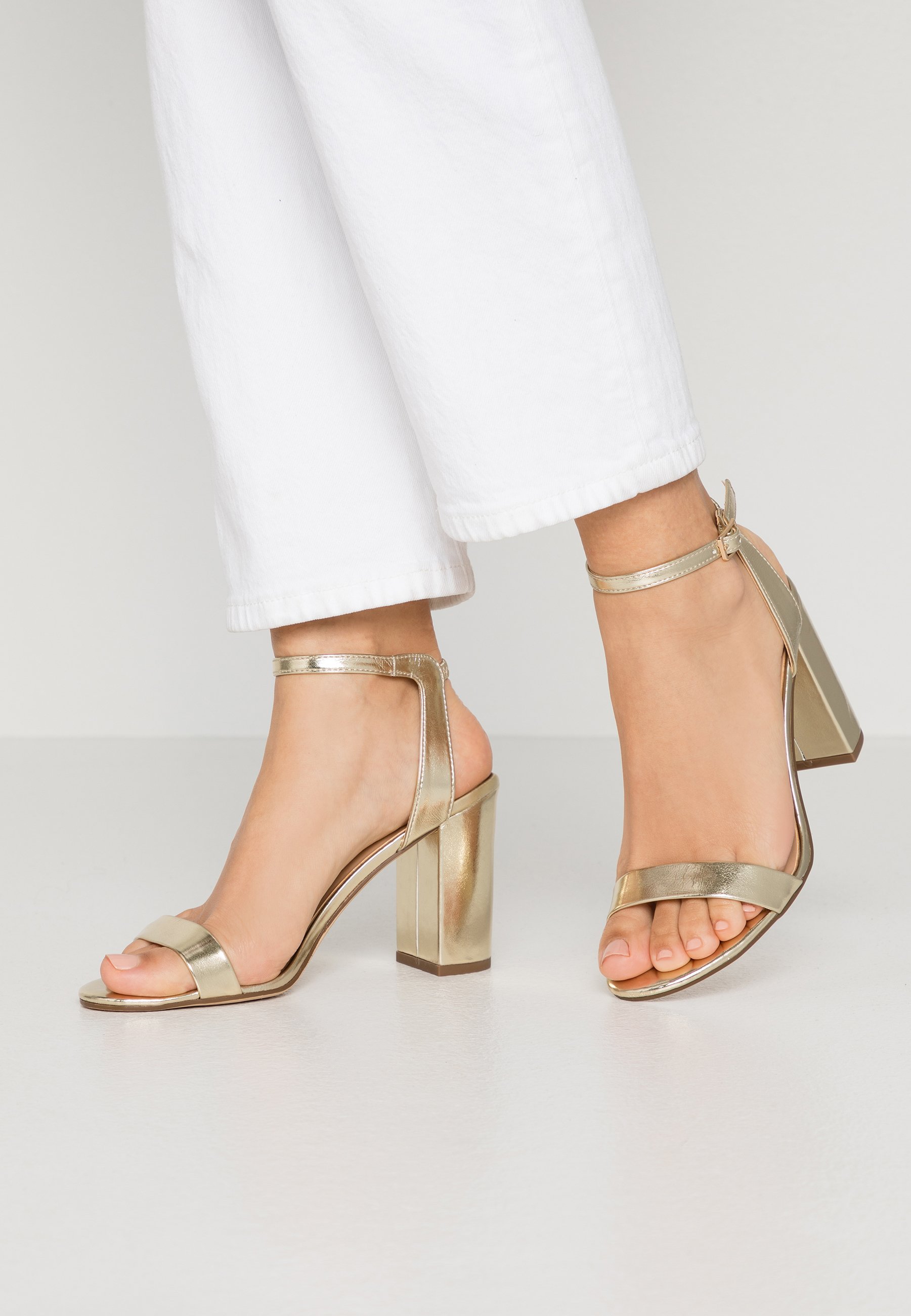 shimmer block heels