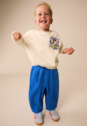Next, WIDE FIT - TEXTURED CORDUROY PULL ON TROUSERS - Stoffhose - blue