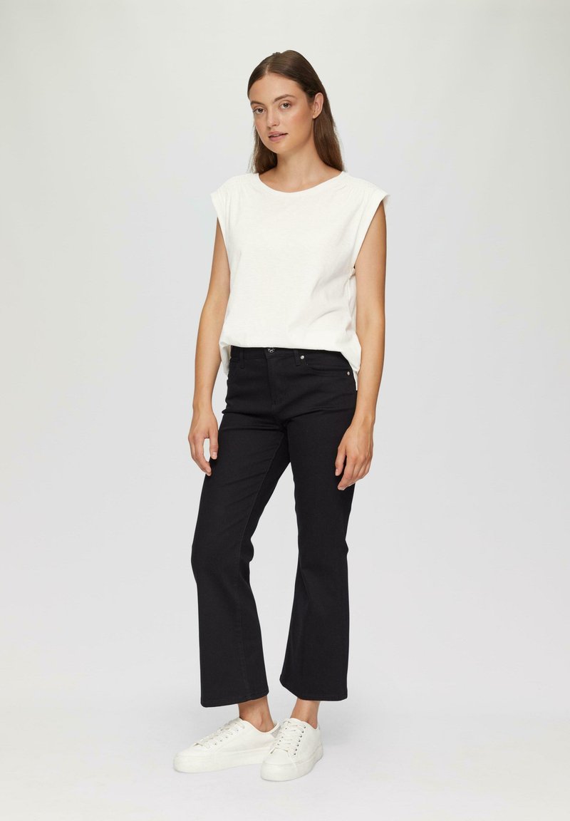 s.Oliver MET GESMOKTE DETAILS - T-shirt basic - ecru