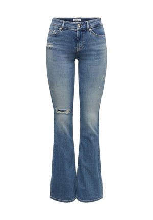 ONLY, ONLBLUSH MID FLARED DES DNM DOT119 - Trapézfarmer - medium blue denim
