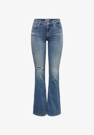 ONLY, ONLBLUSH MID FLARED DES DNM DOT119 - Trapézfarmer - medium blue denim