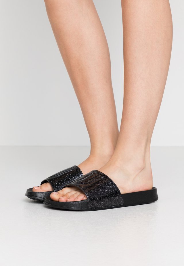 Mules - glitter black