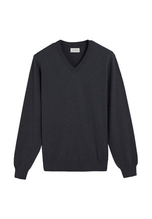V NECK - Jersey de punto - greyish blue