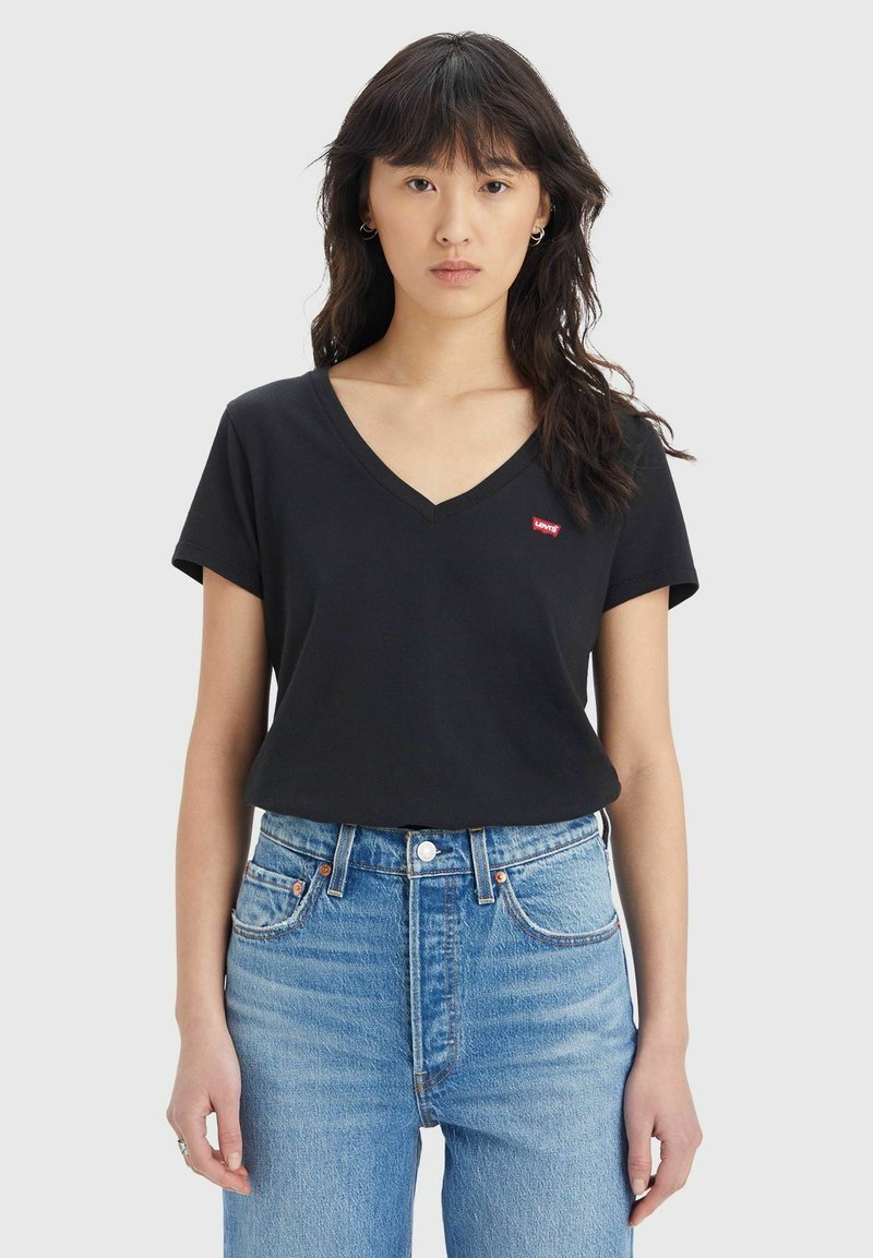 Levi's® VNECK TEE 2 PACK - Basic T-shirt - black