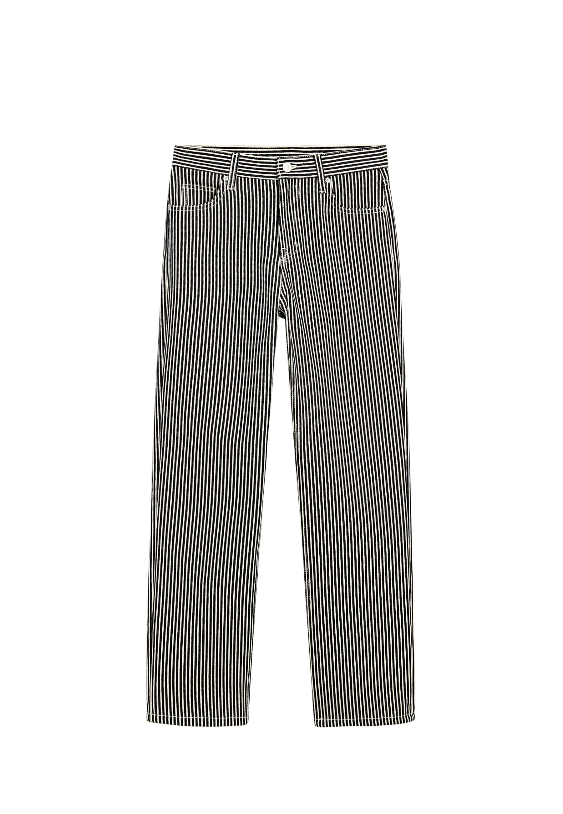 【Massimo Dutti】Striped low-rise straight-leg jeans Massimo Dutti STRIPED LOW-RISE STRAIGHT-LEG - Straight leg