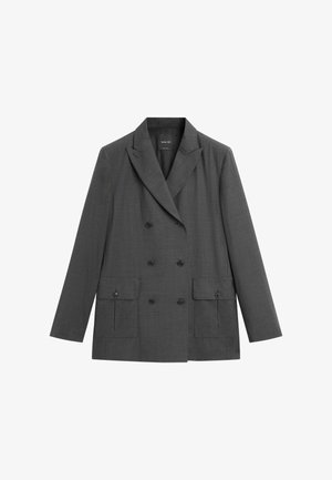 Massimo Dutti, DOUBLE-BREASTED BLAZER WITH POCKETS - Kurzmantel - dark grey