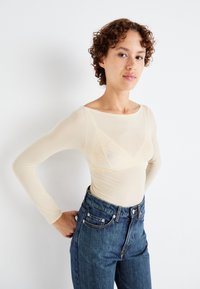 Weekday BOATNECK LONG SLEEVE - Long sleeved top - light beige