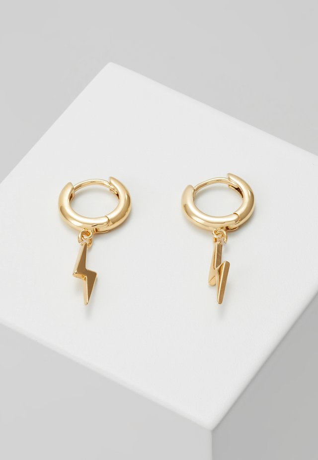 LIGHTNING HUGGIE HOOPS - Øredobber - pale gold-coloured
