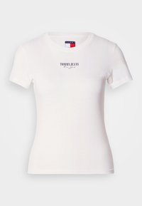 Tommy Jeans SLIM ESSENTIAL LOGO TEE - Basic T-shirt - ecru