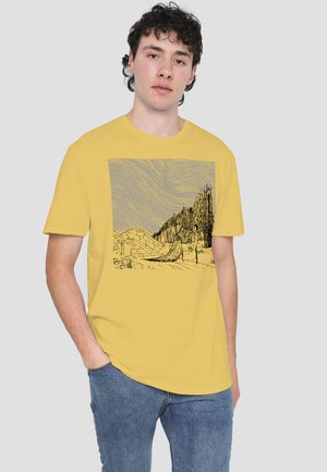 Cotton Soul, CORPSE BRIDE/MY DARLING - Print T-shirt - mottled light yellow