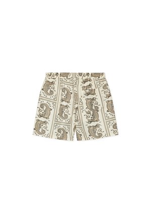 Short beige avec un motif hippocampe marron sur toute la surface ainsi que le texte "Les Deux", avec une taille élastique.