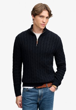 Superdry & Co, CLASSIC CABLE HALF-ZIP - Pullover - navy