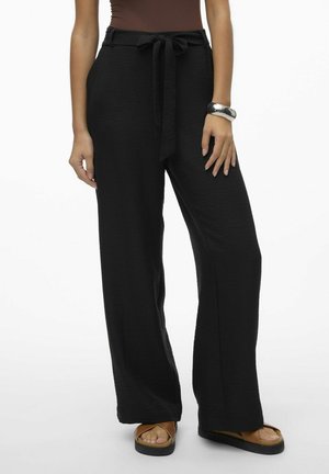 MIT WEITEM BEINSCHNITT VMMELONY HOHE TAILLE - Pantaloni - black