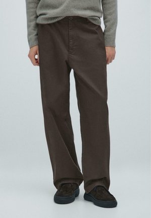WIDE LEG - Stoffhose - dark brown