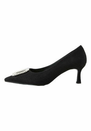 REGULAR FIT - FOREVER COMFORT JEWEL TRIM POINTED COURT - Escarpins - new black suede