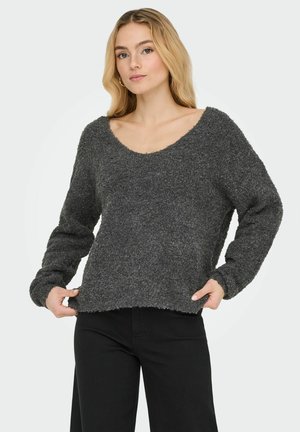 PULLOVER JDYBITTEN - Pullover - dark grey melange
