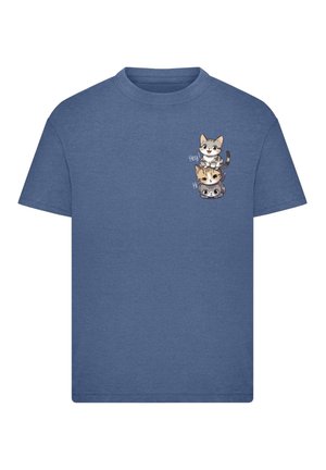 HI CATS  - T-Shirt print - vintageblue