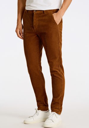 Lindbergh CROPPED PANTS - Trousers - dk brown
