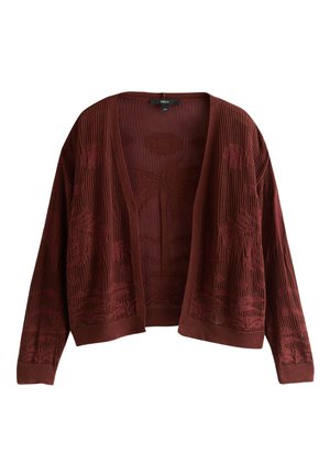 Next, PALM TREE PATTERN  - Cardigan - chocolate brown