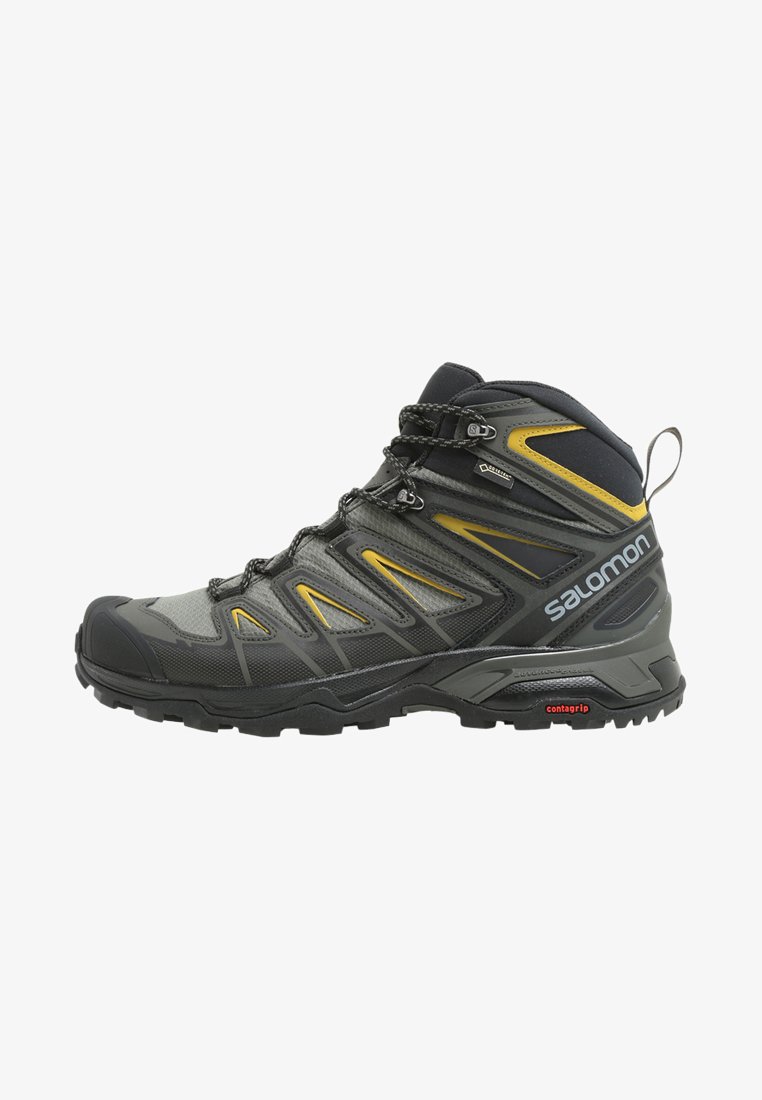 Salomon X Ultra 3 Mid Gtx Obuwie Hikingowe Castor Gray Black Green Sulphur Szary Zalando Pl