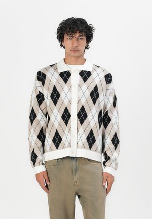 NMSHYLA ARGYLE CARDIGAN UNISEX - Gilet - birch/black
