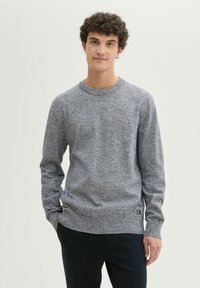 TOM TAILOR DENIM BASIC CREWNECK  - Džemperis - navy white mouline