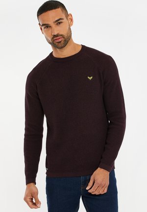 Strickpullover - burgundy / black twist