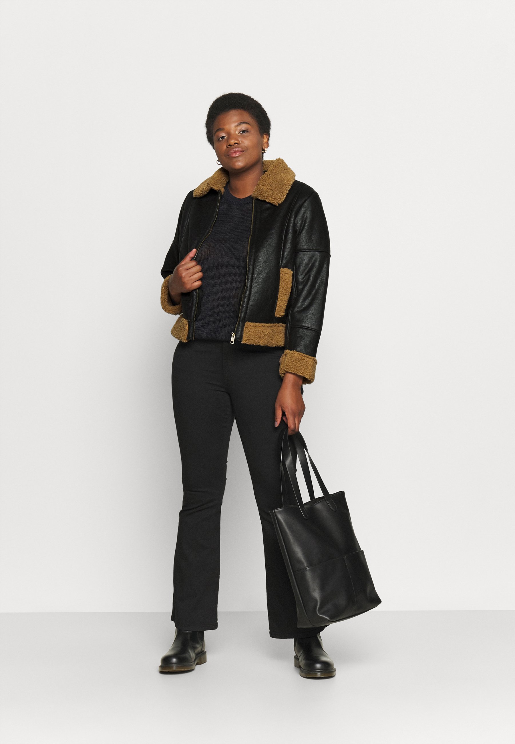 black borg lined biker jacket