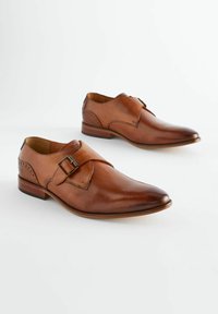 Next LEATHER SINGLE MONK SHOES - Zakelijke loafers - tan brown
