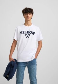 Silbon RAQUETA MEDIA - Camiseta estampada - blanco