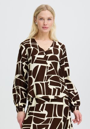 b.young, BYIKAIA VNECK SHIRT - Bluse - java geometric shapes
