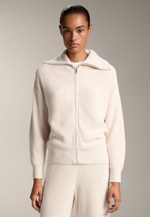 WITH COLLAR  - Strickjacke - stone