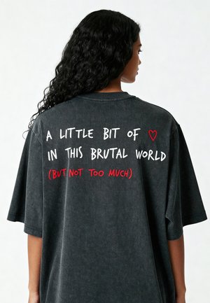 BRUTAL BACK HEAVYWEIGHT - Camiseta estampada - washed black