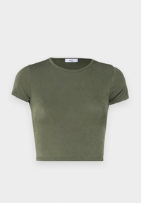 DOLLY BACK ROCHED CROP  - Triko s potiskem - khaki