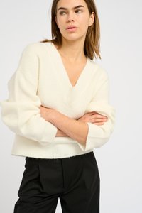 Gestuz ALPHA V NECK - Camisola - egret