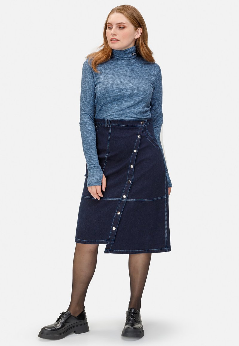 Damen Jeansröcke | HELMIDGE Wickelrock blau - QD21587 Damen Jeansröcke | HELMIDGE Wickelrock blau - QD21587