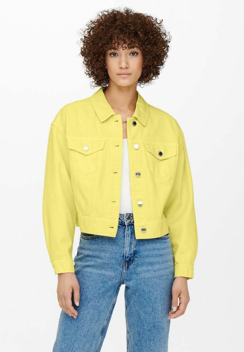 bright yellow denim jacket