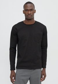 Essential Collective LONGSLEEVE SMALL POCKET ON CHEST - Μπλούζα με μακριά μανίκια - black