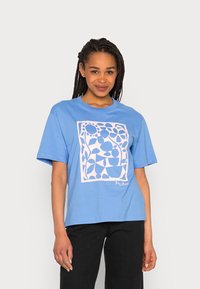 Monki T-shirt estampada - blue medium