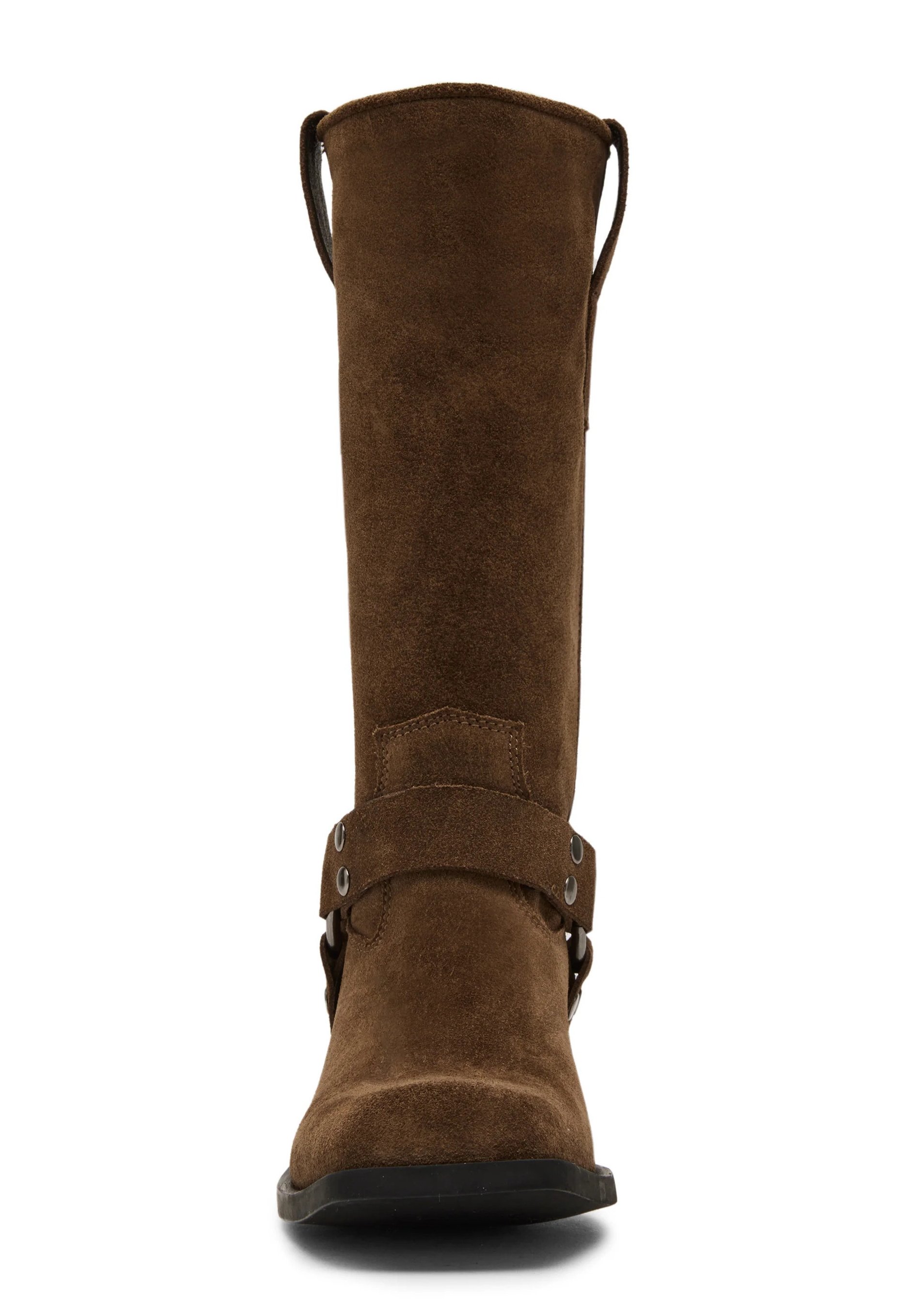 Steve Madden Stivaletti Leon Donna – Camoscio Marrone Cioccolato – Tacco Comodo – Taglia 40 EU