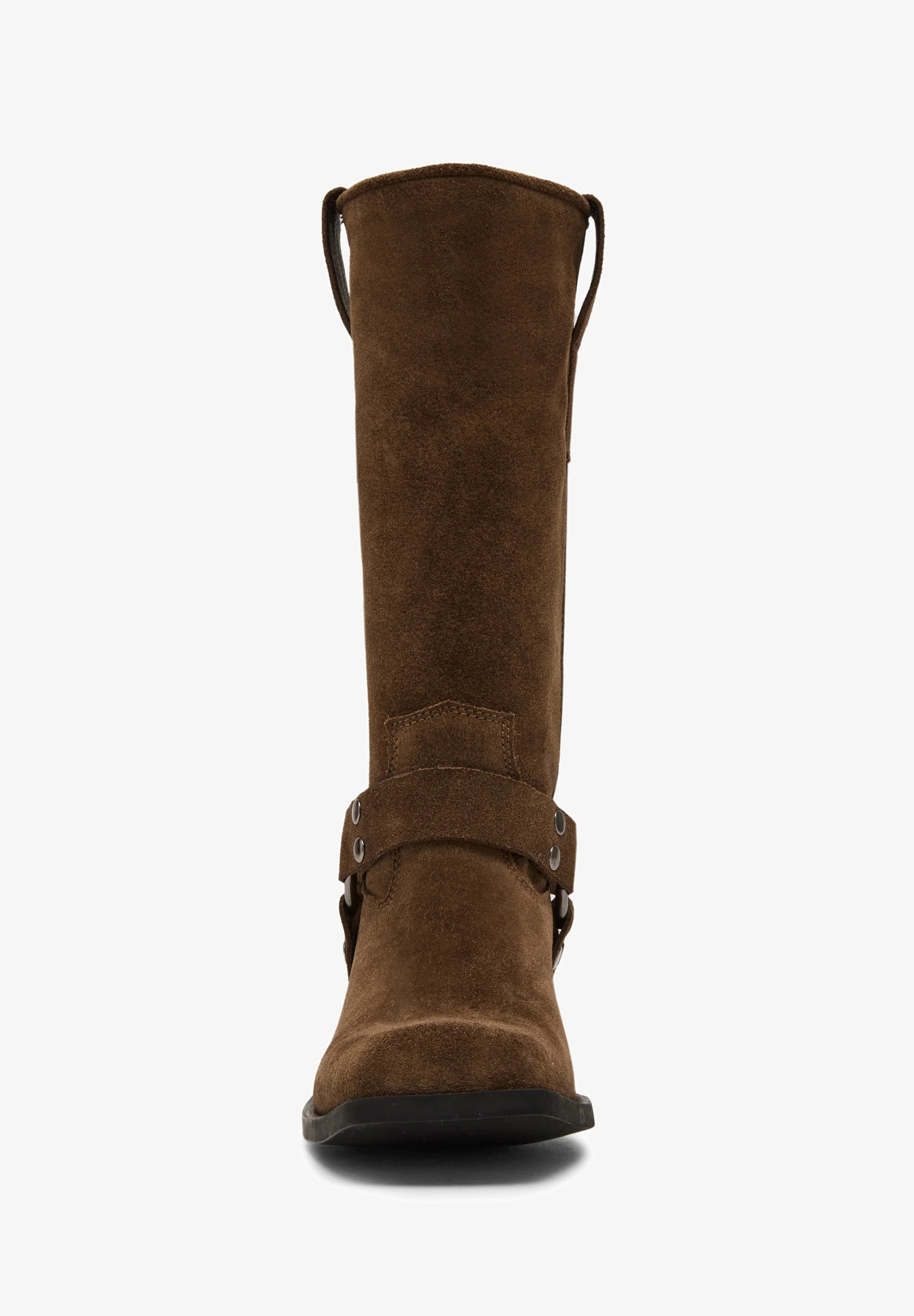 Steve Madden Stivaletti Leon Donna – Camoscio Marrone Cioccolato – Tacco Comodo – Taglia 40 EU