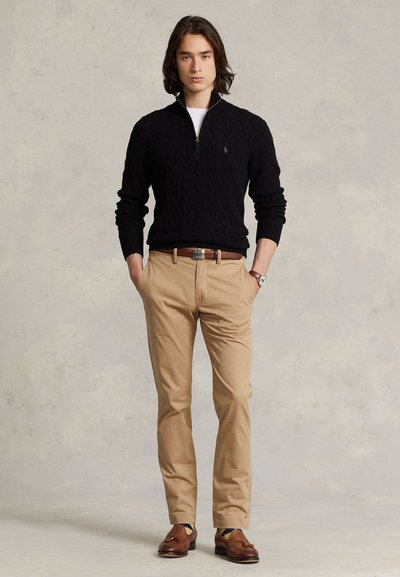 Polo Ralph Lauren CABLE-KNIT QUARTER-ZIP SWEATER - Trui - black