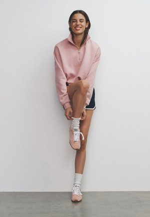THE SET, 2 PACK 1/4 ZIP FUNNEL NECK - Pusa - cream pink